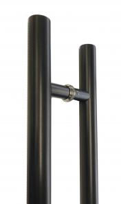 32mm Round BLACK Pair Stainless Steel Door Handles -500-625-900-1000-1200-1500-1800