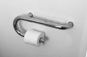 Grab Rail with  Single Toilet Rolll Holder